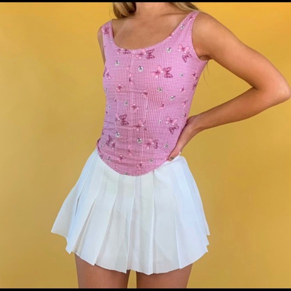 Pink Gingham Butterfly Bustier - Picture 1 of 4